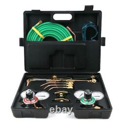 Gas Welding Cutting Welder Kit Oxy Acetylene Oxygen Torch WithHose Black Case USA