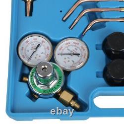 Gas Welding Cutting Welder Kit Oxy Acetylene Oxygen Torch with Hose Goggles & Case