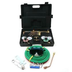 Gas Welding and Cutting Kit Acetylene Oxygen Torch Set Regulator with Case