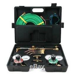 Gas Welding and Cutting Kit Acetylene Oxygen Torch Set Regulator with Case