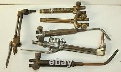 H Lot of assorted cutting welding torches and handles