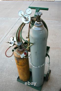 HARRIS Oxygen Acetylene Torch Kit with Tanks Regulators Hose Cutting Welding Cart
