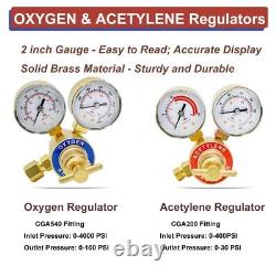 HVAC Portable Oxygen Acetylene Welding Cutting Torch Kit Regulator Set Gas Tank