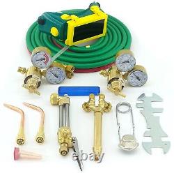 HVAC Portable Oxygen Acetylene Welding Cutting Torch Kit Regulator Set Gas Tank