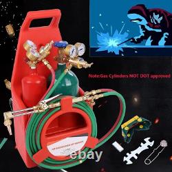 HVAC Portable Oxygen Acetylene Welding Cutting Torch Kit with Carrying Case & Tank