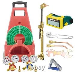 HVAC Portable Oxygen Acetylene Welding Cutting Torch Kit with Carrying Tote & Hose