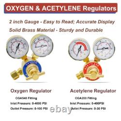 HVAC Portable Oxygen Acetylene Welding Cutting Torch Kit with Carrying Tote & Hose