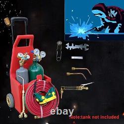 HVAC Portable Oxygen Acetylene Welding Cutting Torch Kit with Carrying Tote & Hose