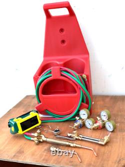 HVAC Portable Tote Oxygen Acetylene Welding Cutting Torch Kit with Regulators Hose