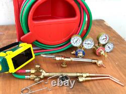 HVAC Portable Tote Oxygen Acetylene Welding Cutting Torch Kit with Regulators Hose