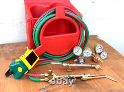 HVAC Portable Tote Oxygen Acetylene Welding Cutting Torch Kit with Regulators Hose