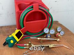 HVAC Portable Tote Oxygen Acetylene Welding Cutting Torch Kit with Regulators Hose