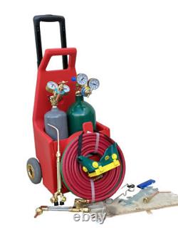 HVAC Victor Type Welding & Cutting Torch Kit With DOT Oxygen Acetylene Tanks
