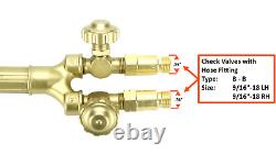 Heavy Duty Oxy-Fuel Torch with Check Valves+Cutting Tip+Welding Tip (Acetylene)