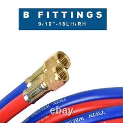 IMeshbean Oxy Acetylene Cutting Torch Set 50FT 300PSI 1/4 Twin Hose for Victor