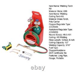 Long Pipe Brass Nozzle Welding & Cutting Torch Oxygen Acetylene Regulator Set