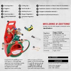 Long Pipe Brass Nozzle Welding Torch Kit with Gauge Oxygen Acetylene