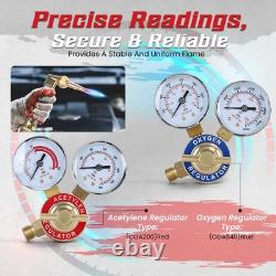 Long Pipe Brass Nozzle Welding Torch Kit with Gauge Oxygen Acetylene