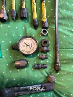 Lot of welding torches tips cutting heads gauges fittings tempilstiks nu & used