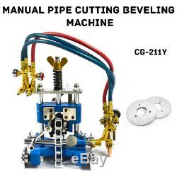 Manual Pipe Cutting Beveling Machine Torch Track Chain Cutter Beveler CG-211Y