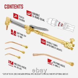 Medium Duty Oxy Acetylene Torch Kit Cutting, Welding, Brazing with Heating Noz