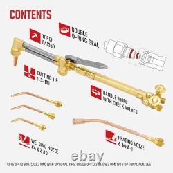 Medium Duty Oxy Acetylene Torch Kit Cutting, Welding, Brazing with Heating Noz