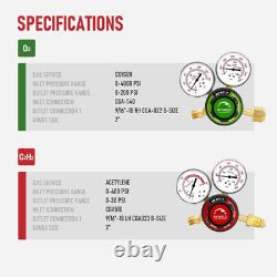 Medium Duty Oxy Acetylene Torch Kit Cutting, Welding, Brazing with Heating Noz