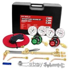 Medium Duty Oxy Acetylene Torch Kit with Check Valves Cutting, Welding Black