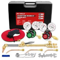 Medium Duty Oxy Acetylene Torch Kit with Check Valves Cutting, Welding Black