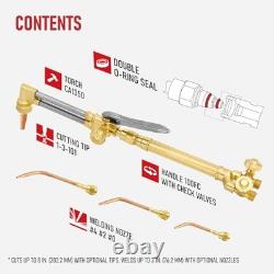 Medium Duty Oxy Acetylene Torch Kit with Check Valves Cutting, Welding Black