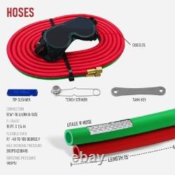 Medium Duty Oxy Acetylene Torch Kit with Check Valves Cutting, Welding Black