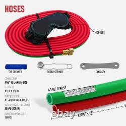 Medium Duty Oxy Acetylene Torch Kit with Check Valves, Gas Cutting Welding Ki