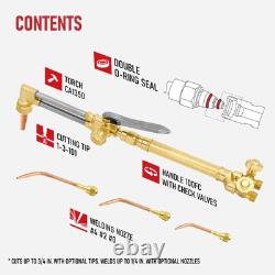 Medium Oxygen & Acetylene Torch Kit 12 Pcs Welding Cutting Torch Kit, with