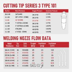 Medium Oxygen & Acetylene Torch Kit 12 Pcs Welding Cutting Torch Kit, with
