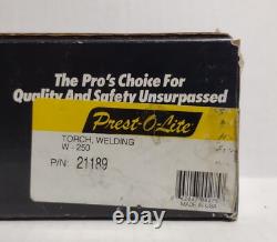 NEW Purox W-250 / Prest-O-Lite Welding Cutting Torch Handle With Box, Tags, Papers