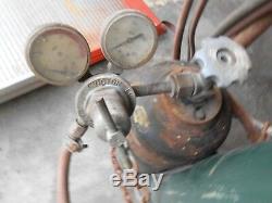 OXYGEN ACET OUTFIT Victor CUTTING TORCH & Reg Gauges SET TANKS CART Local Pickup