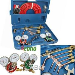 OXYGEN & ACETYLENE WELDING CUTTING OUTFIT TORCH SET GAS WELDER KIT with15FT HOSES