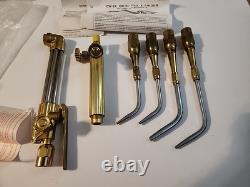 Oxweld W-17 & W-23 Cutting Torch Handle & Head + 4 Tips Looks New