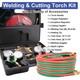 Oxy-Acetylene Gas Cutting Torch Regulator Welding Kit 25' +15' Hose Glasses Case