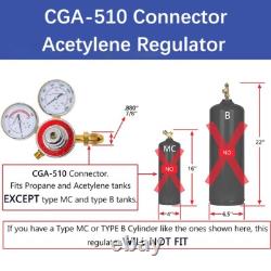 Oxy-Acetylene Gas Cutting Torch Regulator Welding Kit 50' +15' Hose Glasses Case