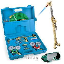 Oxy Acetylene Torch Kit 2 Hose, Regulator Gauges, Cutting Tip, 3 Welding Tip