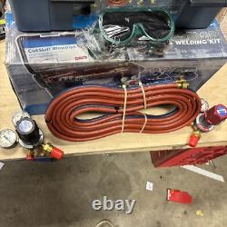 Oxy Acetylene Torch Kit 2 Hose, Regulator Gauges, Cutting Tip, 3 Welding Tip
