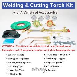 Oxy Acetylene Torch Kit Gas Cutting Torch Kit withHeating Tip Twin Gas Hose Glasse