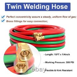 Oxy Acetylene Torch Kit Gas Cutting Torch Kit withHeating Tip Twin Gas Hose Glasse