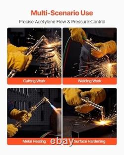 Oxy Acetylene Torch Kit Gas Welding Cutting Set, 15FT Twin Hose, 2 Regulators