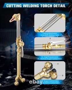 Oxy Acetylene Torch Kit, Oxygen Cutting Kits, Welding Torch Set, Portable Profes