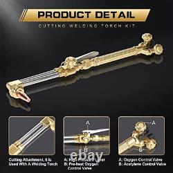 Oxy Acetylene Torch Kit Oxygen Gas Welding Cutting Brazing Kit Portable Regul