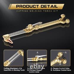 Oxy Acetylene Torch Kit Oxygen Gas Welding Cutting Brazing Kit Portable Regulat
