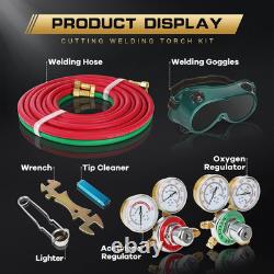 Oxy Acetylene Torch Kit Oxygen Gas Welding Cutting Brazing Kit Portable Regulat