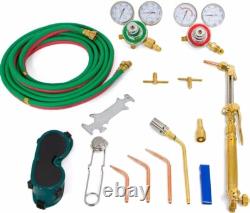 Oxy Acetylene Welding Cutting Torch Set with 3 Nozzles 15 ft Hose Gauge Regul